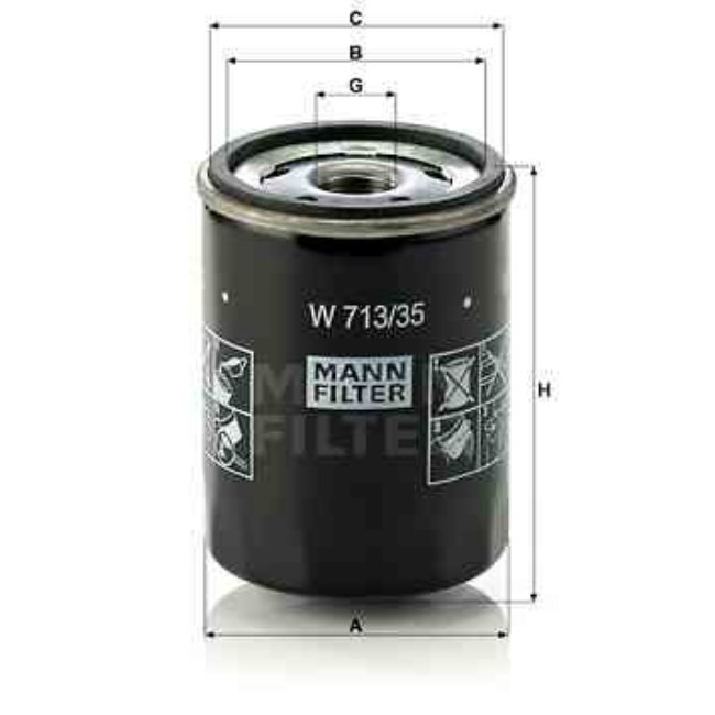 Filtre À Huile Mann-filter W713/35