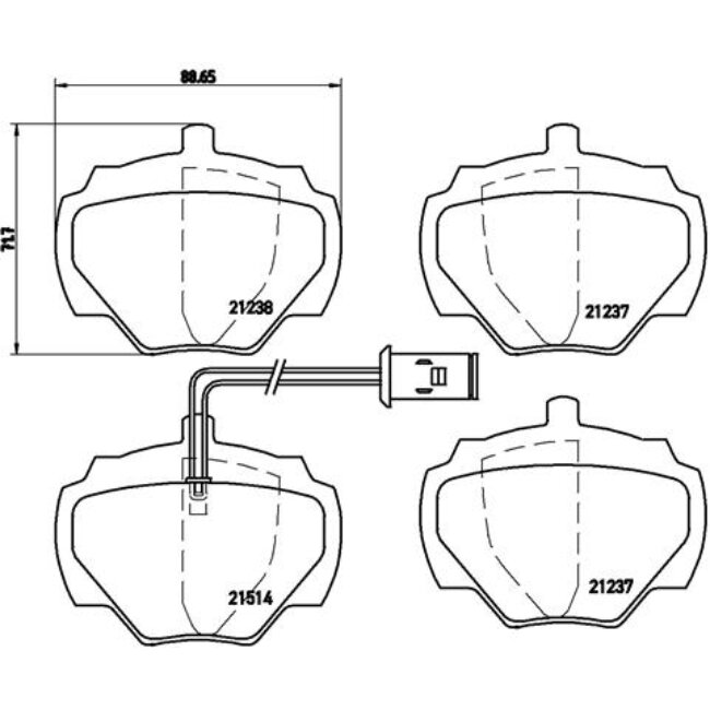 4 Plaquettes De Frein Brembo P44003