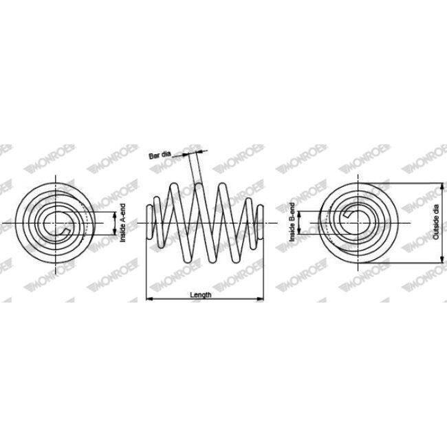 1 Ressort De Suspension Essieu Arrière Monroe Sp2277