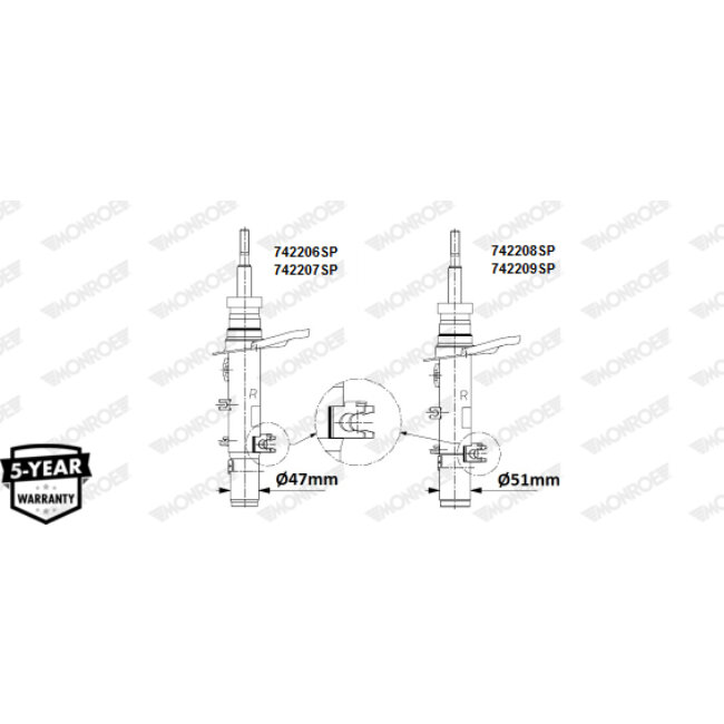 1 Amortisseur Monroe Oespectrum 742208sp